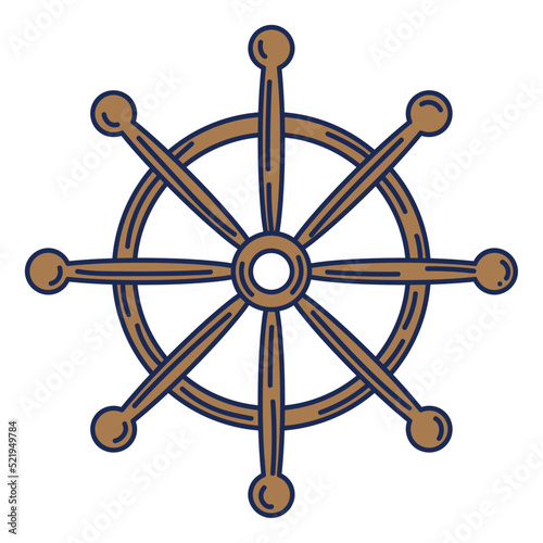 ship rudder nautical retro