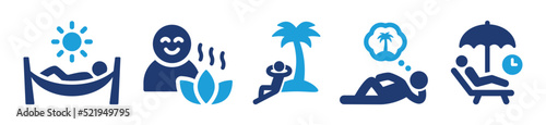 Relax icon set. Chilling person symbol vector illustration. Vacation concept.