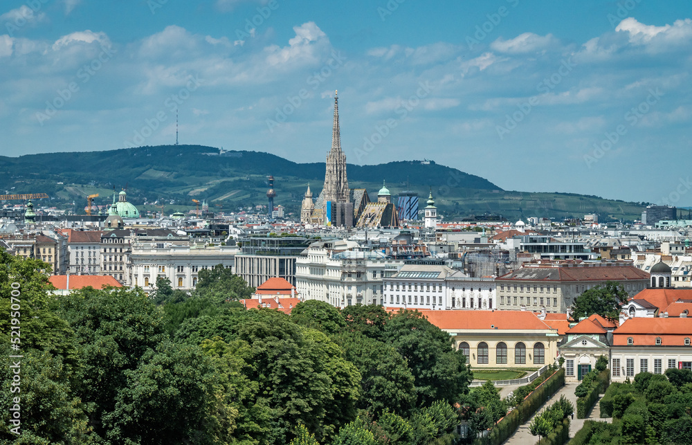 An- und Aussichten vom Schloss Belvedere in Wien, Österreich