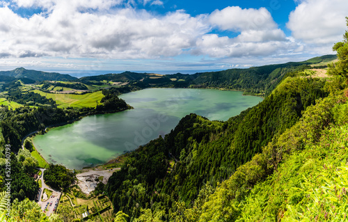 Scenic view of The Lake Furnas. Sao Miguel, Azores.