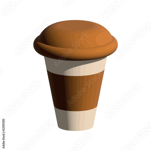 Delicious coffee paper cup icon. Drink vector illustration design
