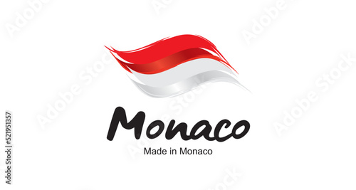 Free Download Made in Monaco handwritten flag ribbon typography lettering logo label banner - GFXLoad