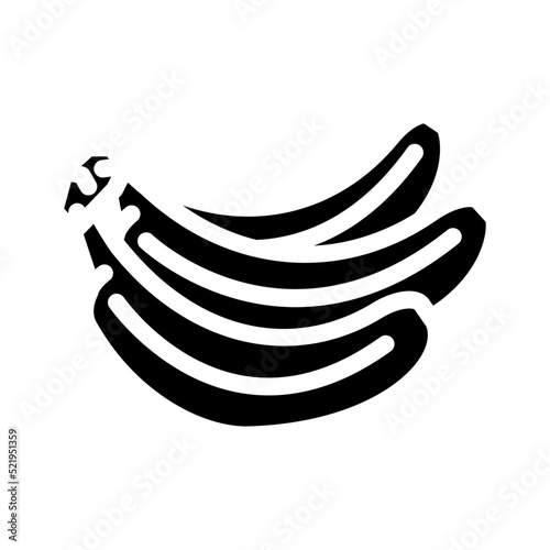 branch banana bunch glyph icon vector. branch banana bunch sign. isolated symbol illustration