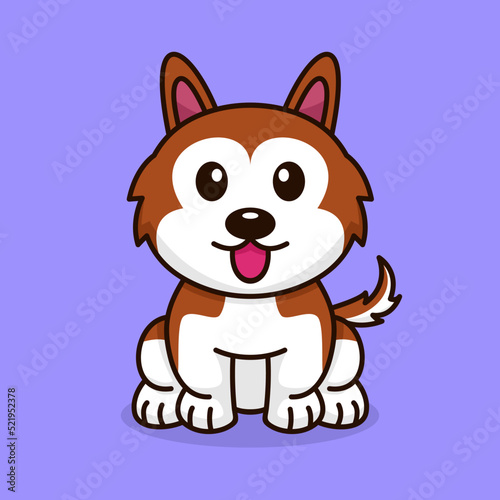 Cute baby dog premium vector illustration