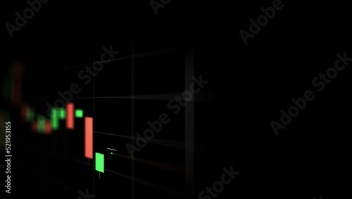 Japanese candlestick chart Stock market charts. 3D animation.TimeLapse Ultra HD 4K 3840x2160.