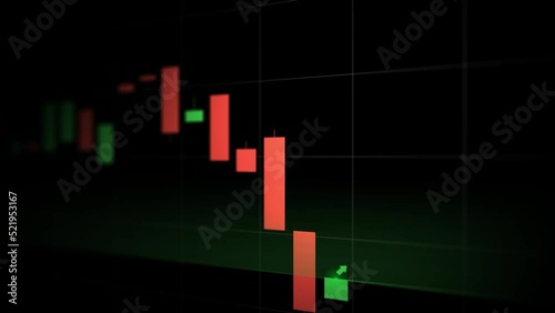 Japanese candlestick chart Stock market charts. 3D animation.TimeLapse Ultra HD 4K 3840x2160.