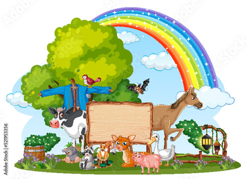 Cute animal cartoon character in ourdoor scene isolated island