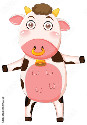 Cute cow cartoon character