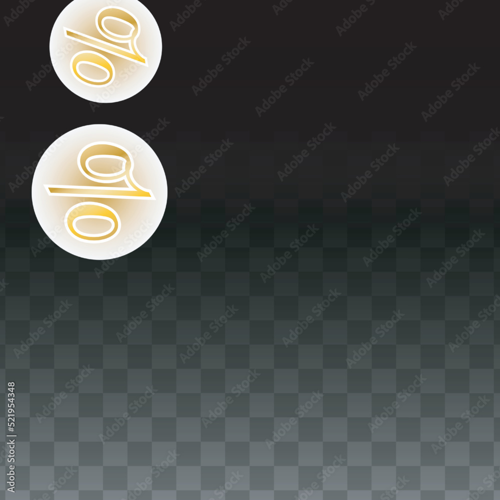 Obraz premium Luxury Vector Gold Percentage Sign Confetti on Transparent. Percent Sale Background. Business, Economics Print. Discount Illustration. Promotion Poster. Black Friday Banner. Special offer Template.