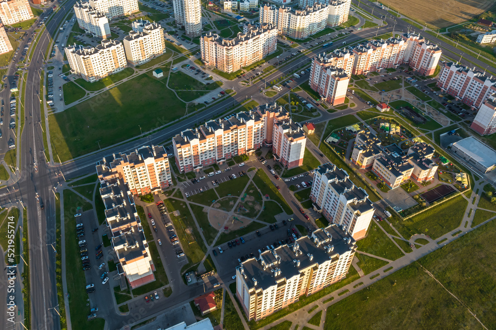 panoramic view of the residential area of high-rise buildings