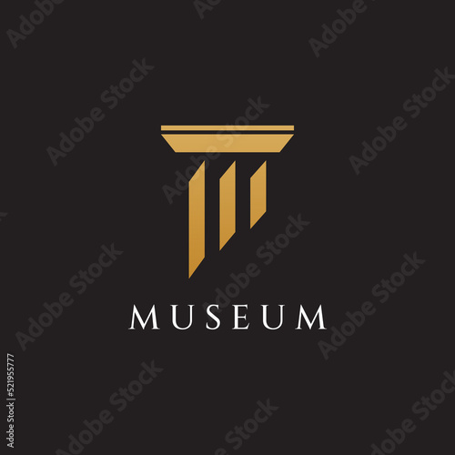 Museums, museum columns, museum lines, museum pillar logos. Museums with minimalist and modern concepts. Logos can be used for companies, museums and businesses.