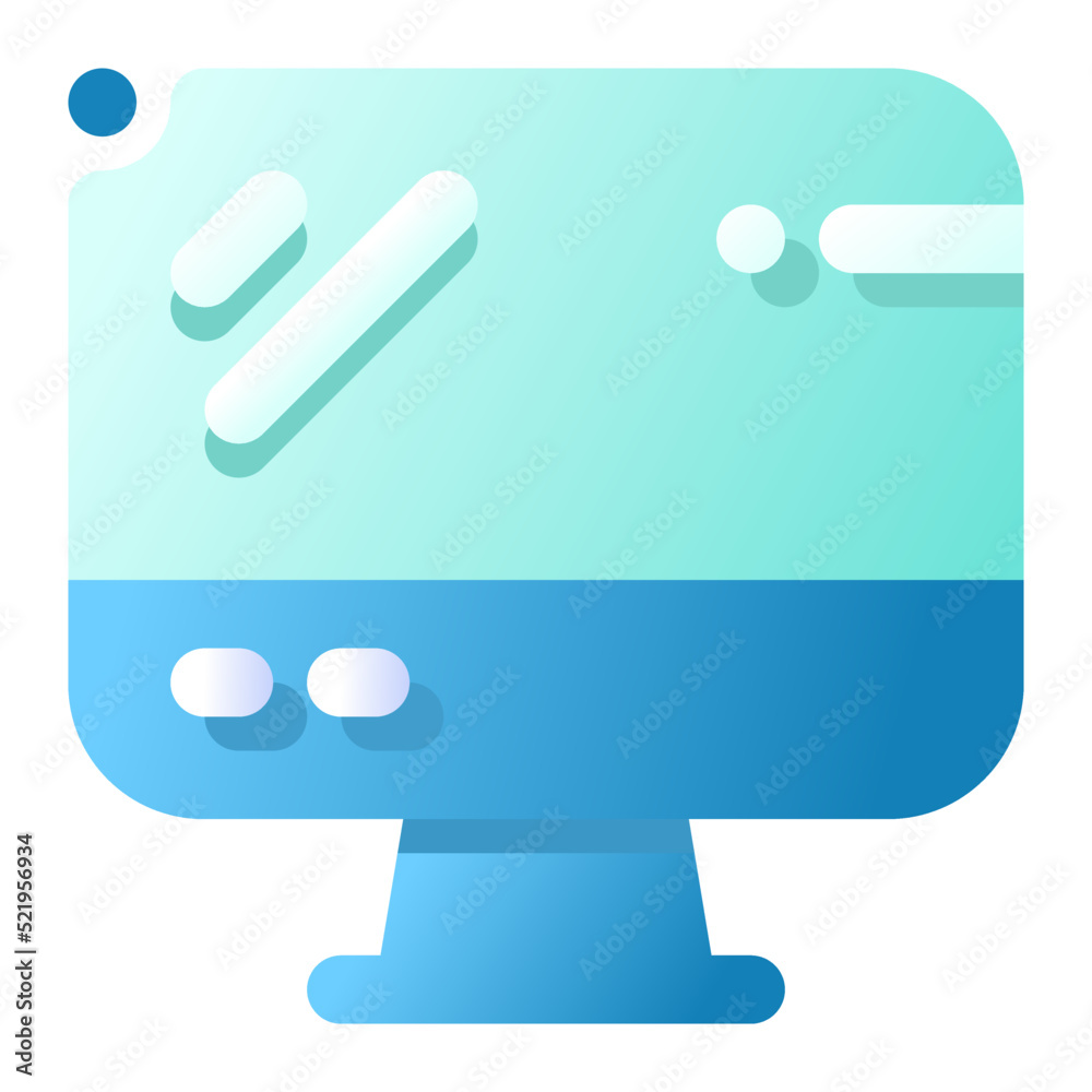 Monitor Gradient Flat style icon vector design and illustration template Monitor Gradient Flat style icon vector design and illustration template