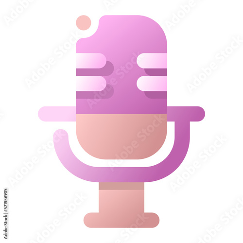 Microphone Gradient Flat style icon vector design and illustration template