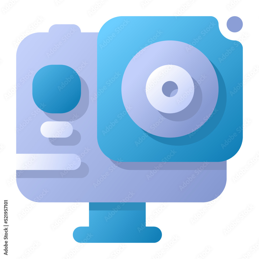 Sport Camera Gradient Flat style icon vector design and illustration template Sport Camera Gradient Flat style icon vector design and illustration template