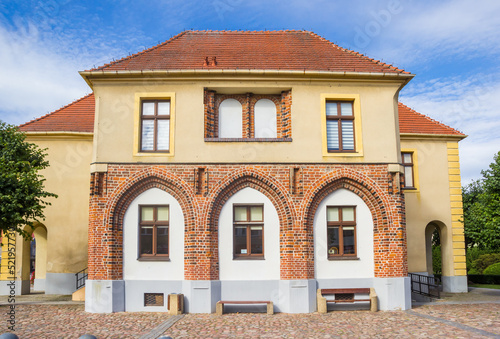 Facade of the historic town hall in Trzebiatow © venemama