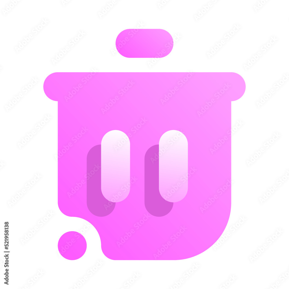 Bin Gradient Flat style icon vector design and illustration template Bin Gradient Flat style icon vector design and illustration template
