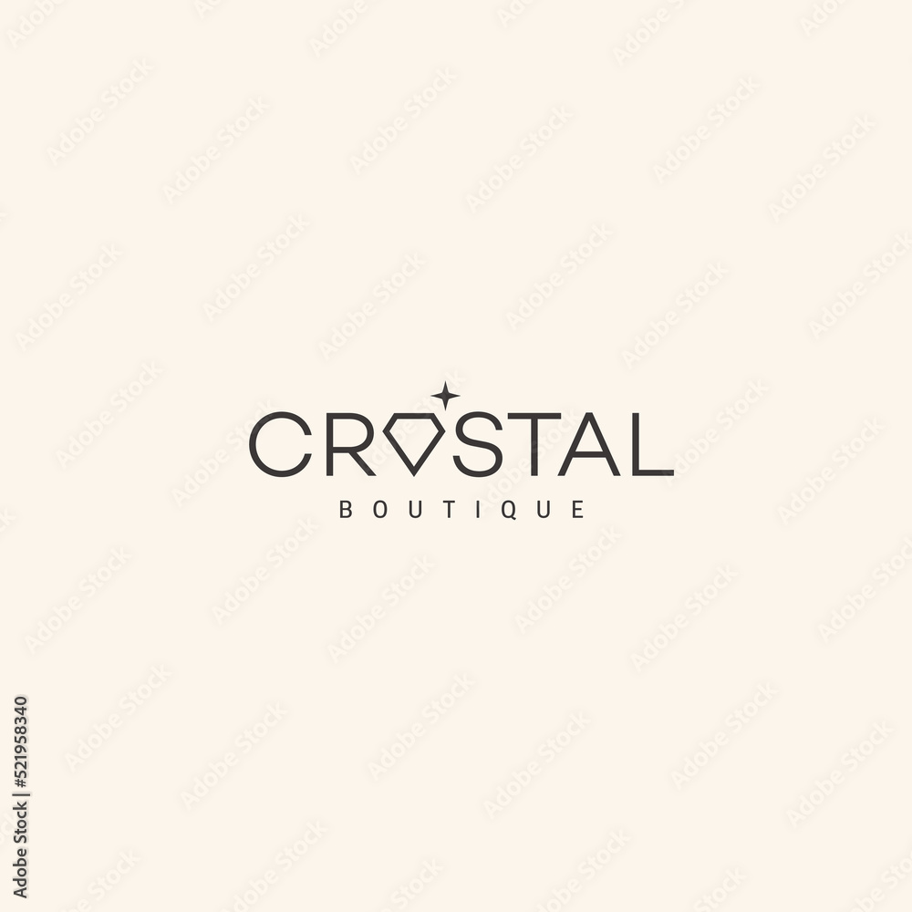 Crystal lettering logo