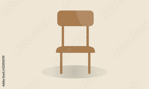 wooden chair comfortable furniture seat vector illustration