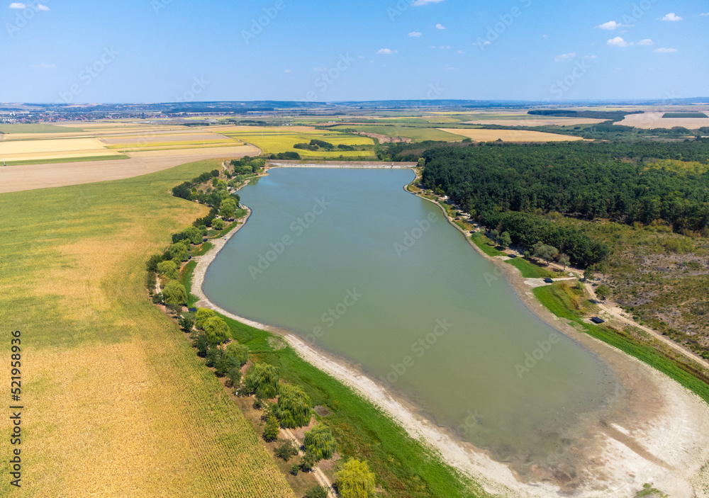 Fototapeta premium Aerial view of Cetariu lake in Bihor county - Romania