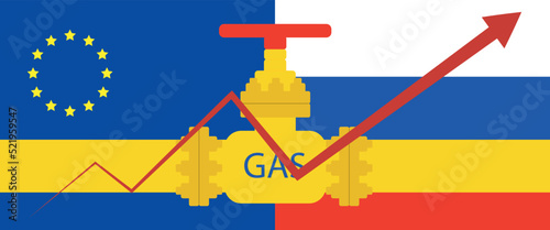 european union russia stop gas pipeline fuel energy crisis sanctions embargo concept vector illustration