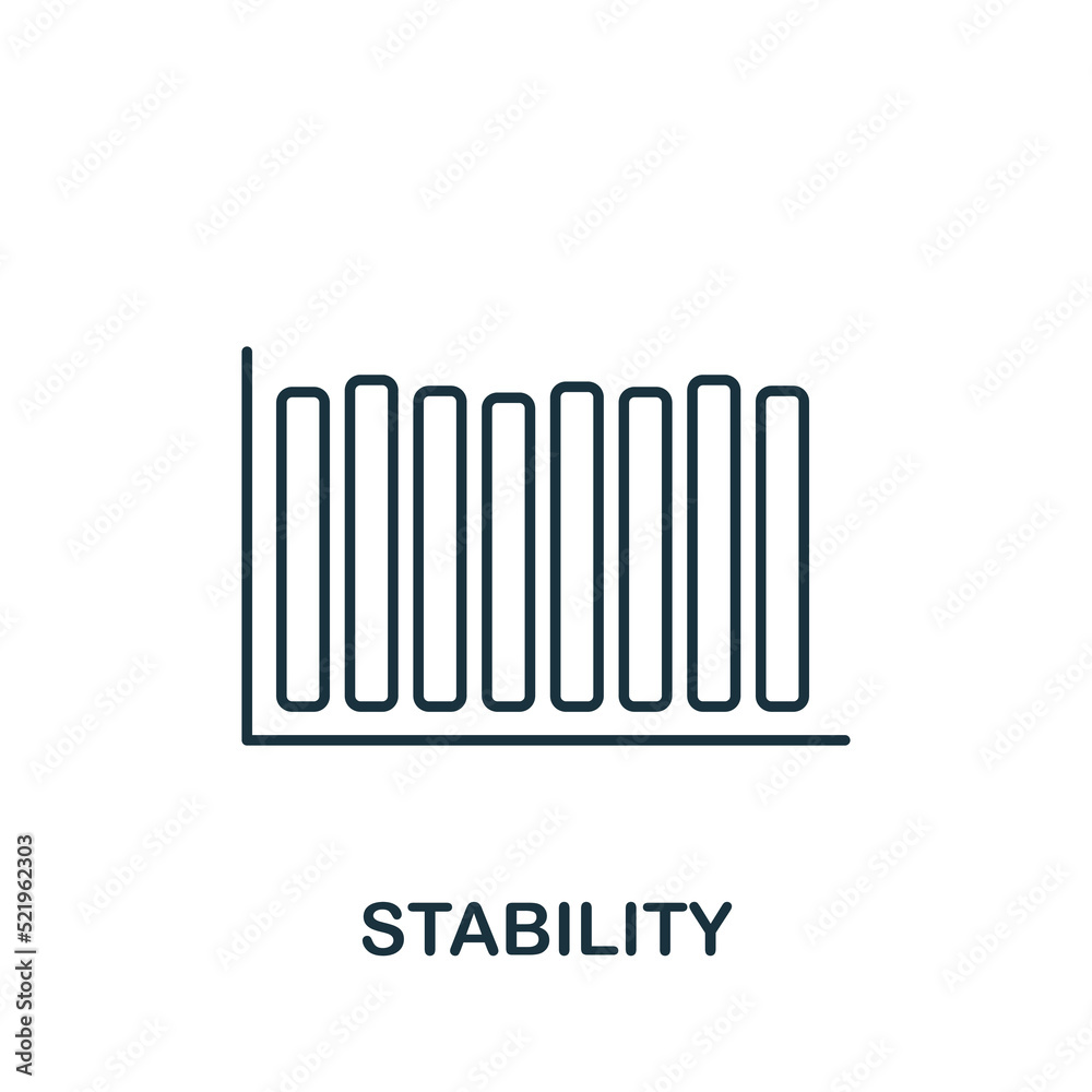 Stability icon. Monochrome simple icon for templates, web design and infographics Stability icon. Monochrome simple icon for templates, web design and infographics