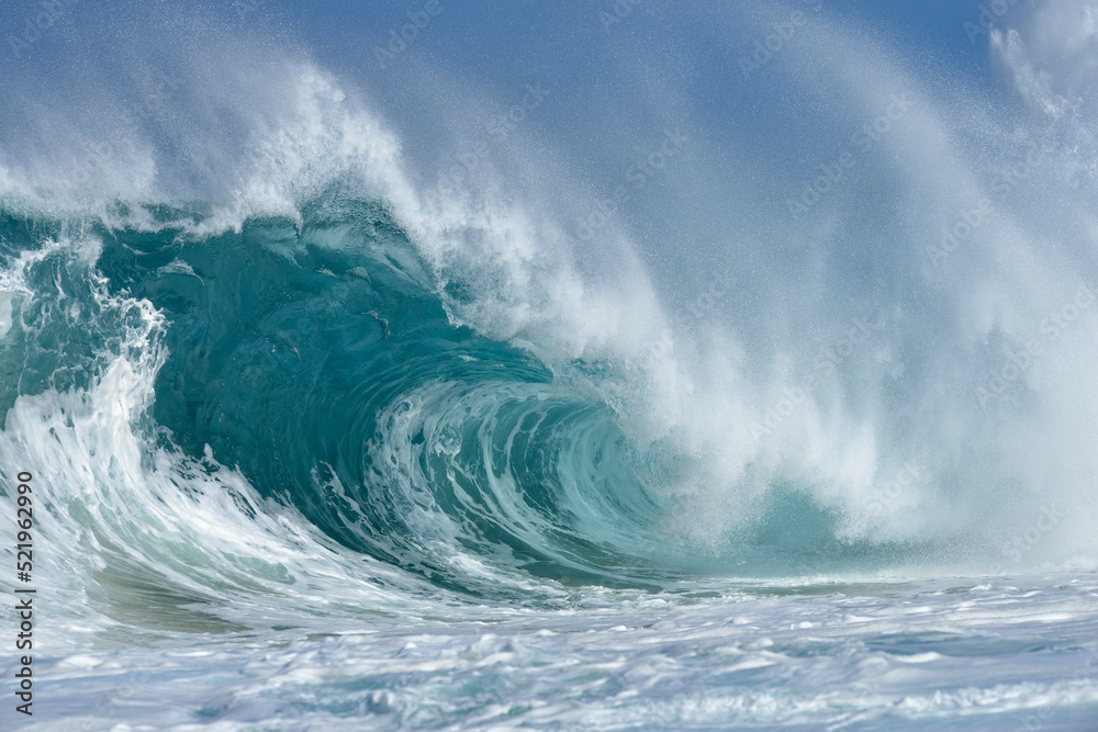 Large splashing breaking wave of Pacific Ocean Large splashing breaking wave of Pacific Ocean