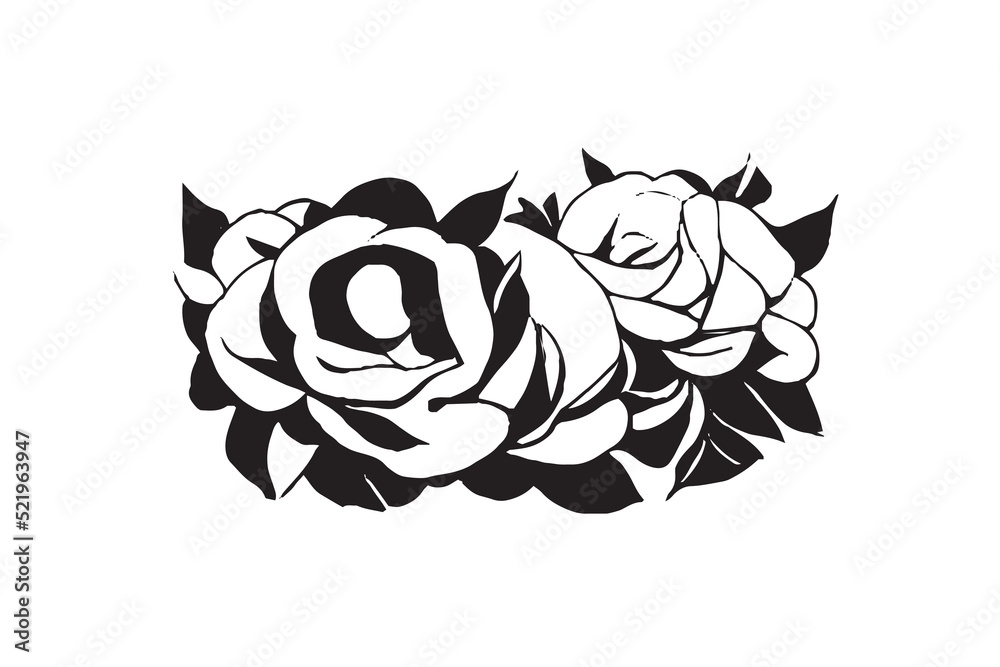 Beautiful Rose Illustration Black and White Beautiful Rose Illustration Black and White