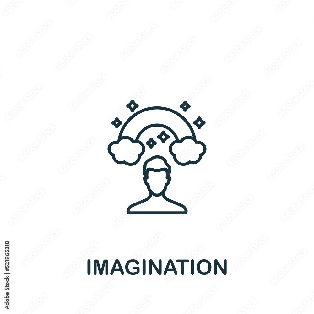 Imagination icon. Monochrome simple icon for templates, web design and infographics Imagination icon. Monochrome simple icon for templates, web design and infographics