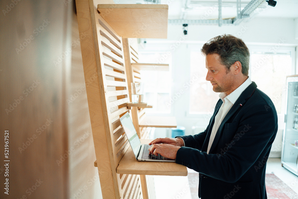 Businessman using laptop working in office Businessman using laptop working in office