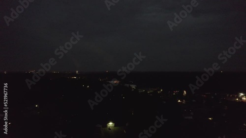 Aerial view of firework in the city of Ohio captured by drone