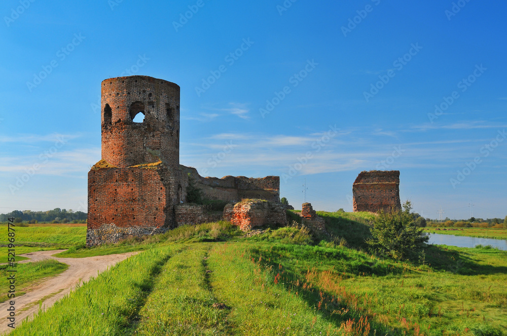 Ruins of medieval castle. Kolo, Greater Poland Voivodeship, Poland.