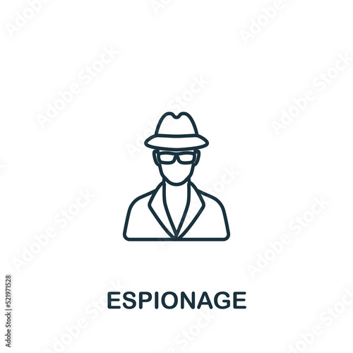 Espionage icon. Monochrome simple line Crime icon for templates, web design and infographics
