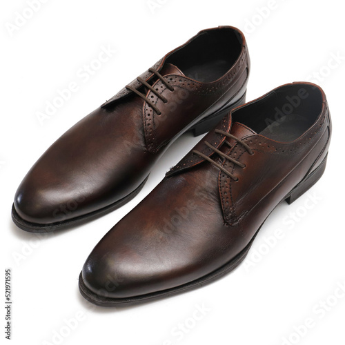 Pair of Mens Office Formal Shoes Burgundy Brown Oxford