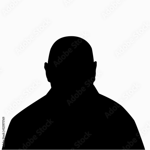 Vector silhouette of a man isolated on white background