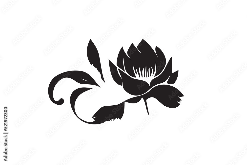 Fototapeta premium Floral Illustration Black and White
