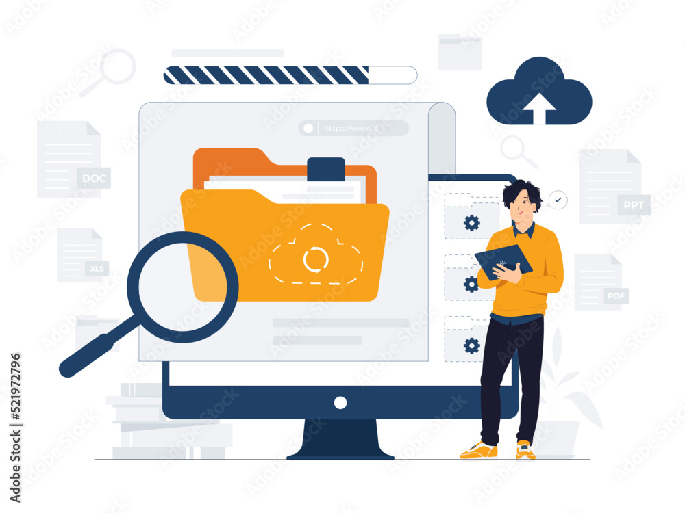 File searching concept illustration