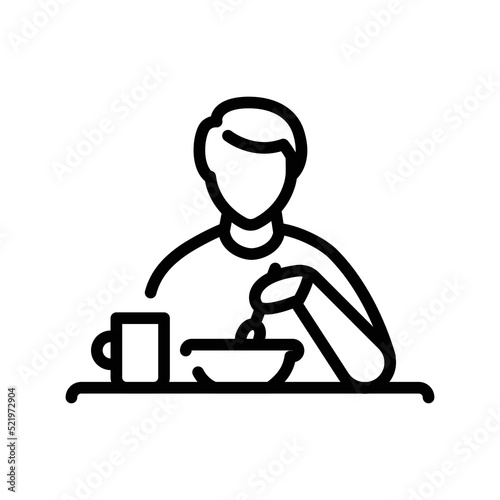 Eat food line icon. Routine.