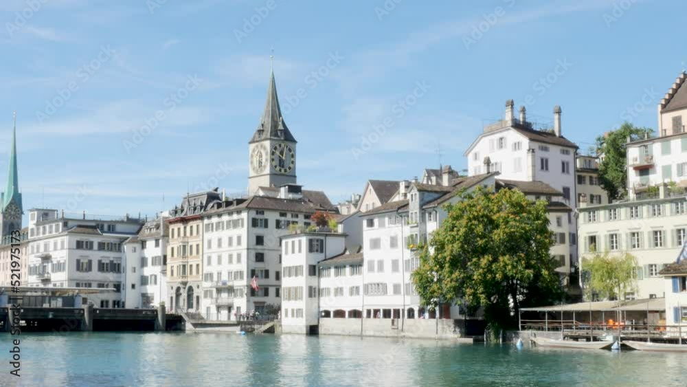 Zurich, Switzerland, the skyline of the town from the river Zurich, Switzerland, the skyline of the town from the river