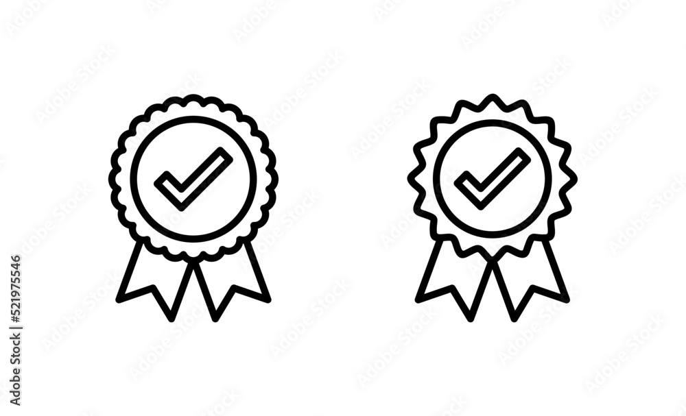 Approved icon vector. Certified Medal Icon Approved icon vector. Certified Medal Icon