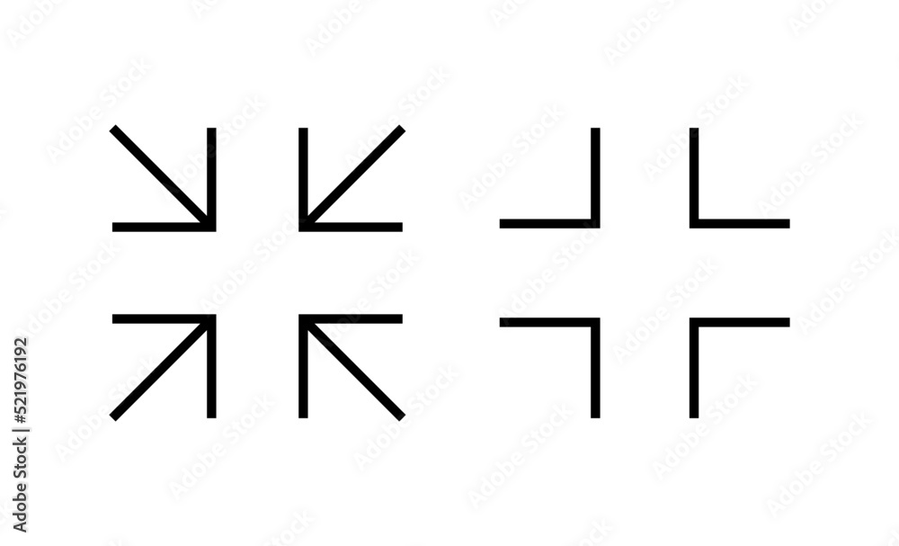 Fullscreen Icon vector. Expand to full screen sign and symbol. Arrows symbol Fullscreen Icon vector. Expand to full screen sign and symbol. Arrows symbol