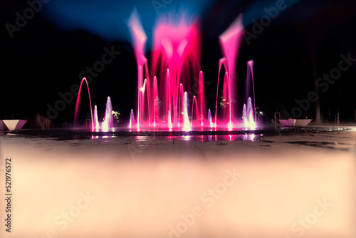 fountain in night