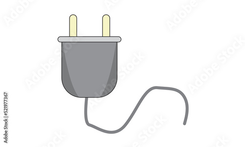 electric plug-in adapter energy consumption connect wire vector illustration 