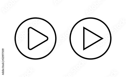 Play icon vector. Play button sign and symbol