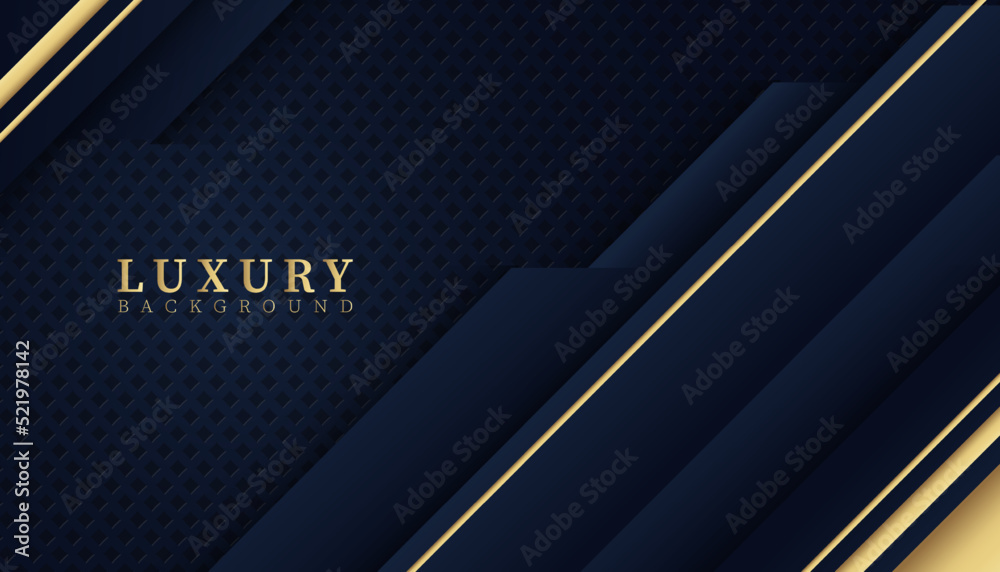 Abstract modern overlap dark blue luxury background.modern lines golden