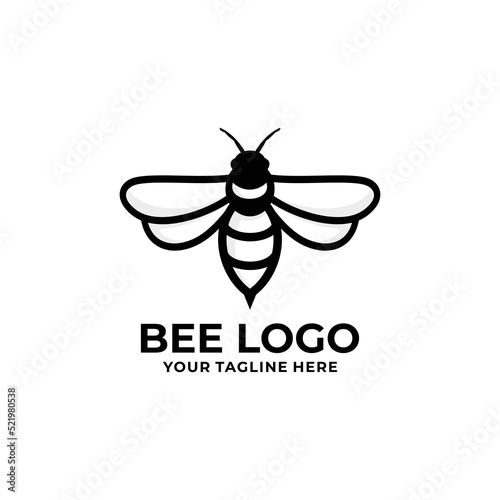 Bee logo design vector illustration