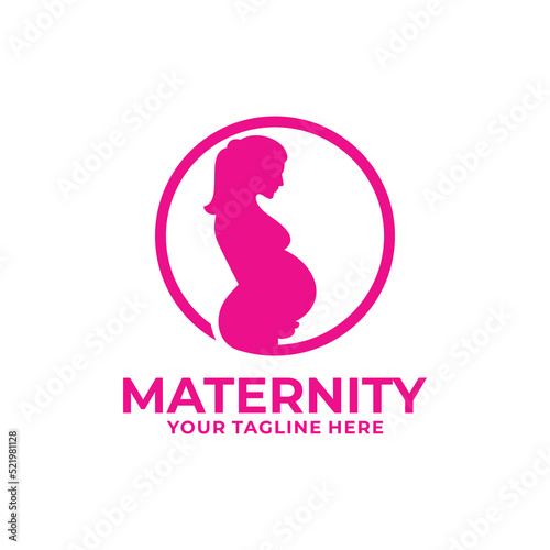 Maternity logo design vector. Pregnant logo