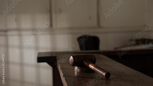 Wallpaper Mural Old wooden gavel on historic mid 1800's judges bench. Torontodigital.ca