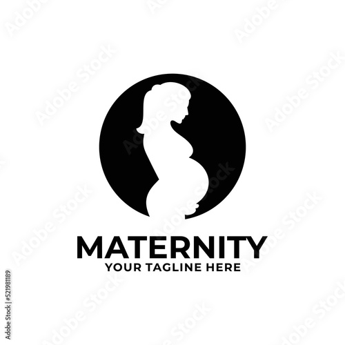 Maternity logo design vector. Pregnant logo