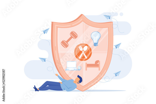 Confidential communication. Trust property, reassuring partnerships, conviction. Protection of intellectual property. Confidential data flat vector modern design illustration