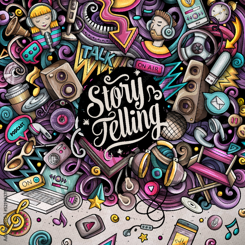 Cartoon vector doodles Storytelling frame Cartoon vector doodles Storytelling frame